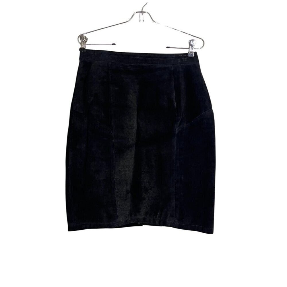 Edgy Suede Skirt 11 Black Mini Chic Urban Retro Boho Western Classic Preppy 80s